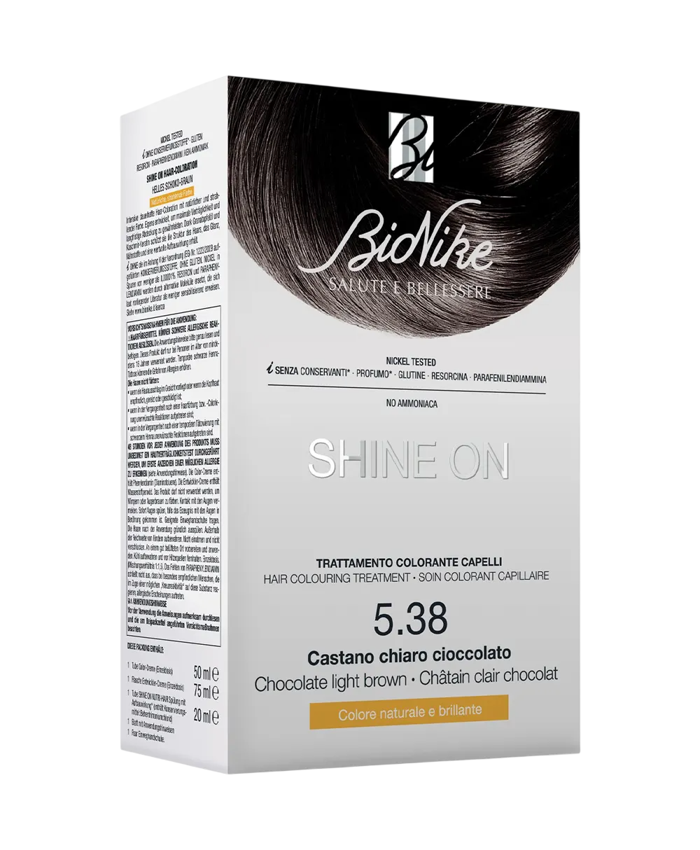 BioNike Shine On permanente Haarfarbe 538 Light Chocolate Brown 145 ml