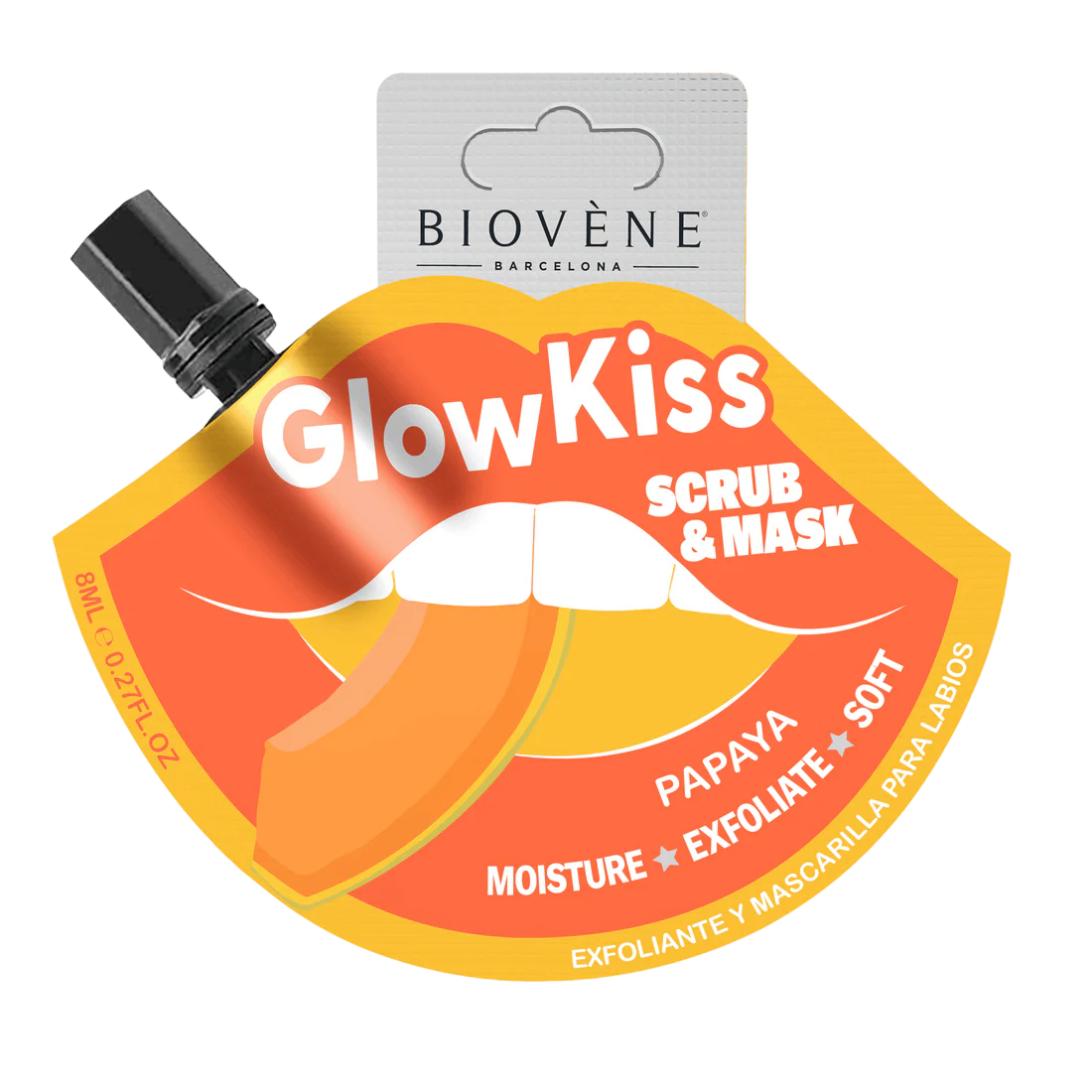 Biovene, Glow Kiss, Papaya, Lippenpeeling, 8 ml *Tester