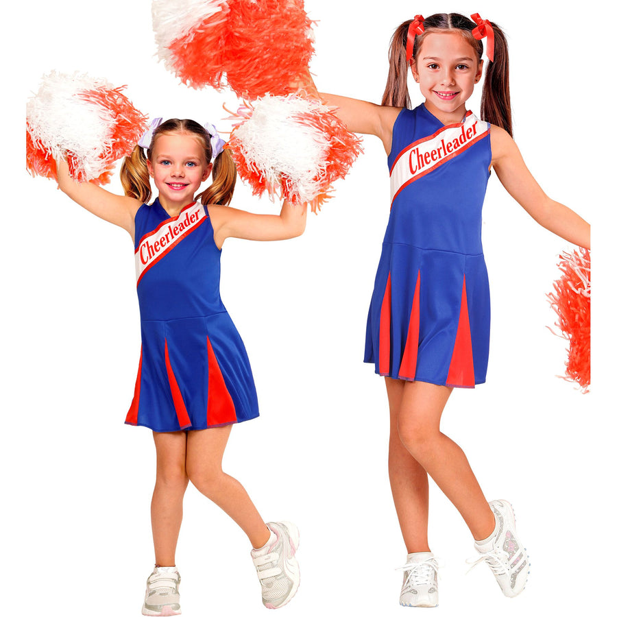 "BLAU/ROT CHEERLEADER" (Kleid) – Vorderansicht