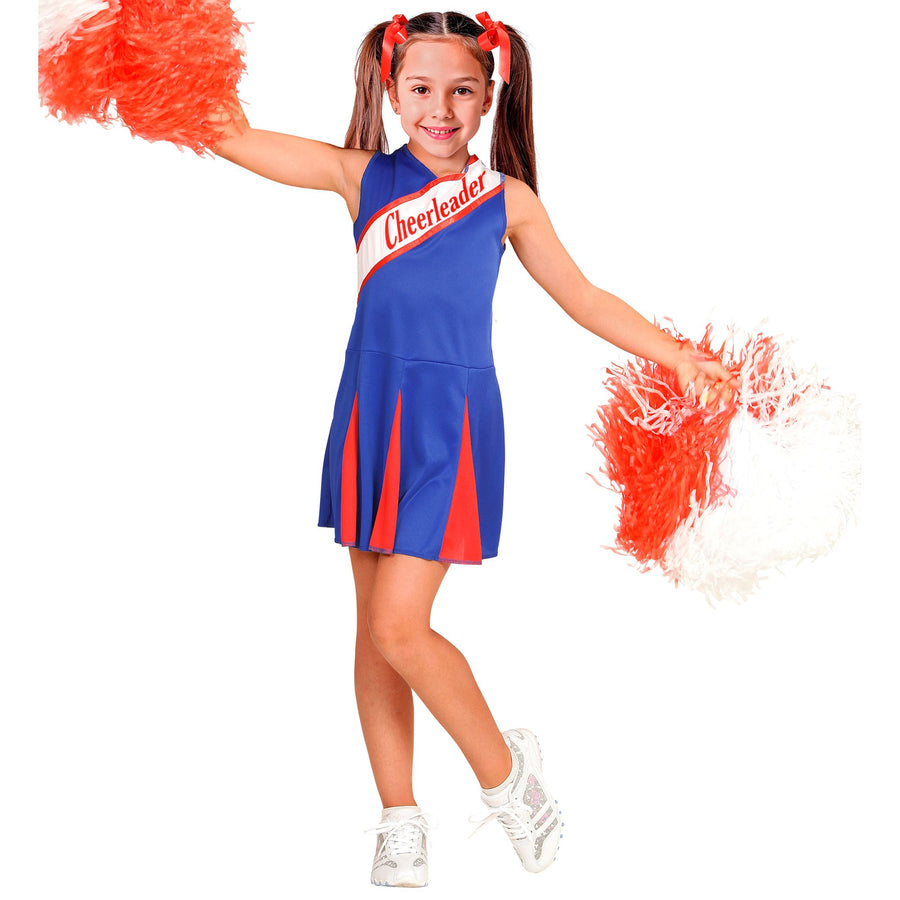 "BLAU/ROT CHEERLEADER" (Kleid) – Detailansicht