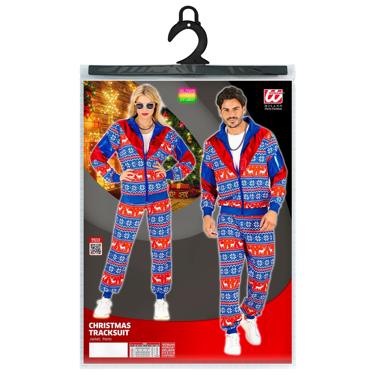 "BLAU-ROTER MERRY CHRISTMAS PARTY FASHION TRAININGSANZUG" (Oberteil, Hose) – Ansicht 5