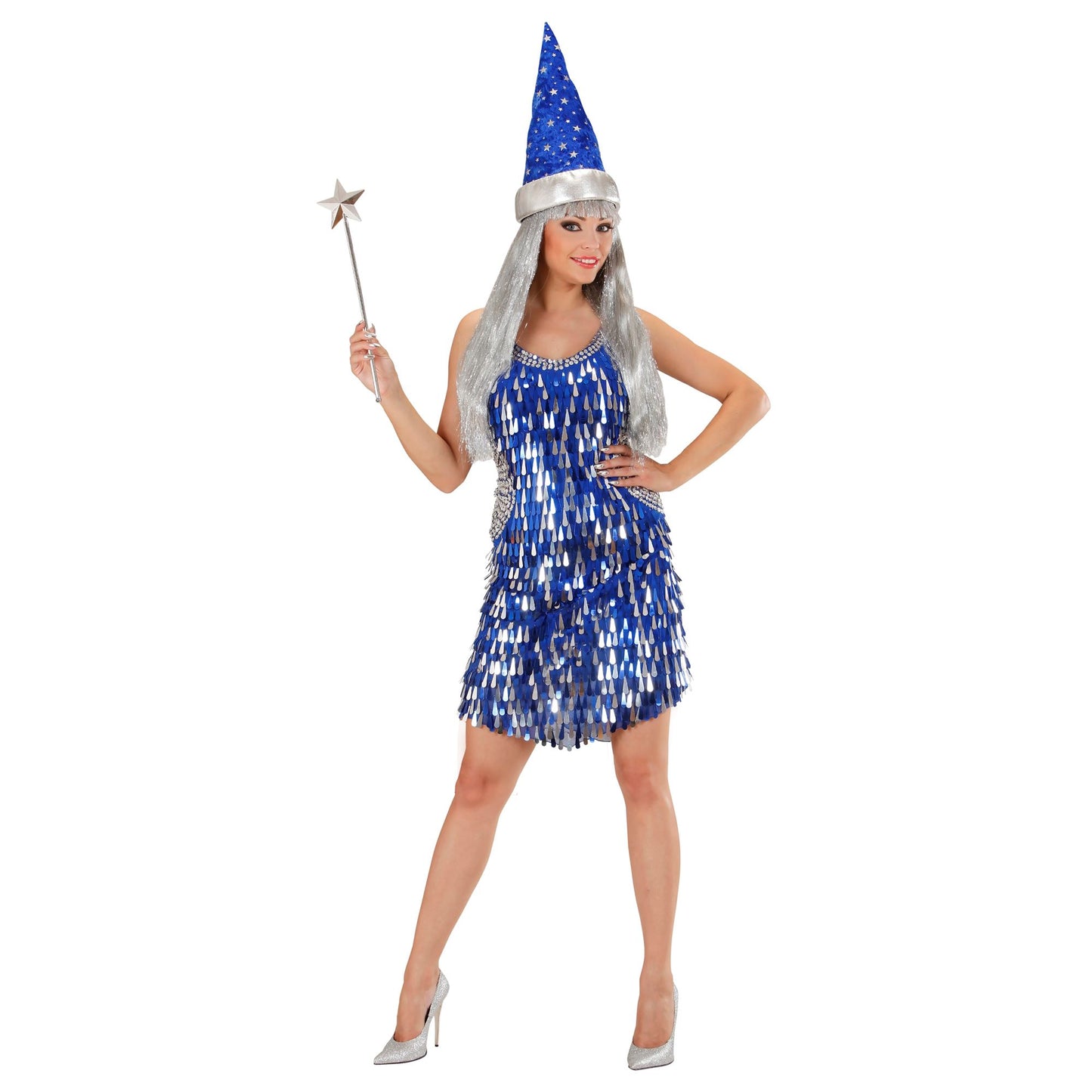 "BLAU-SILBERNES PAILETTENKLEID" – Detailansicht