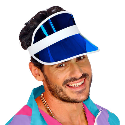 "BLAUE 80er JAHRE SONNENKAPPE" – Ansicht 3