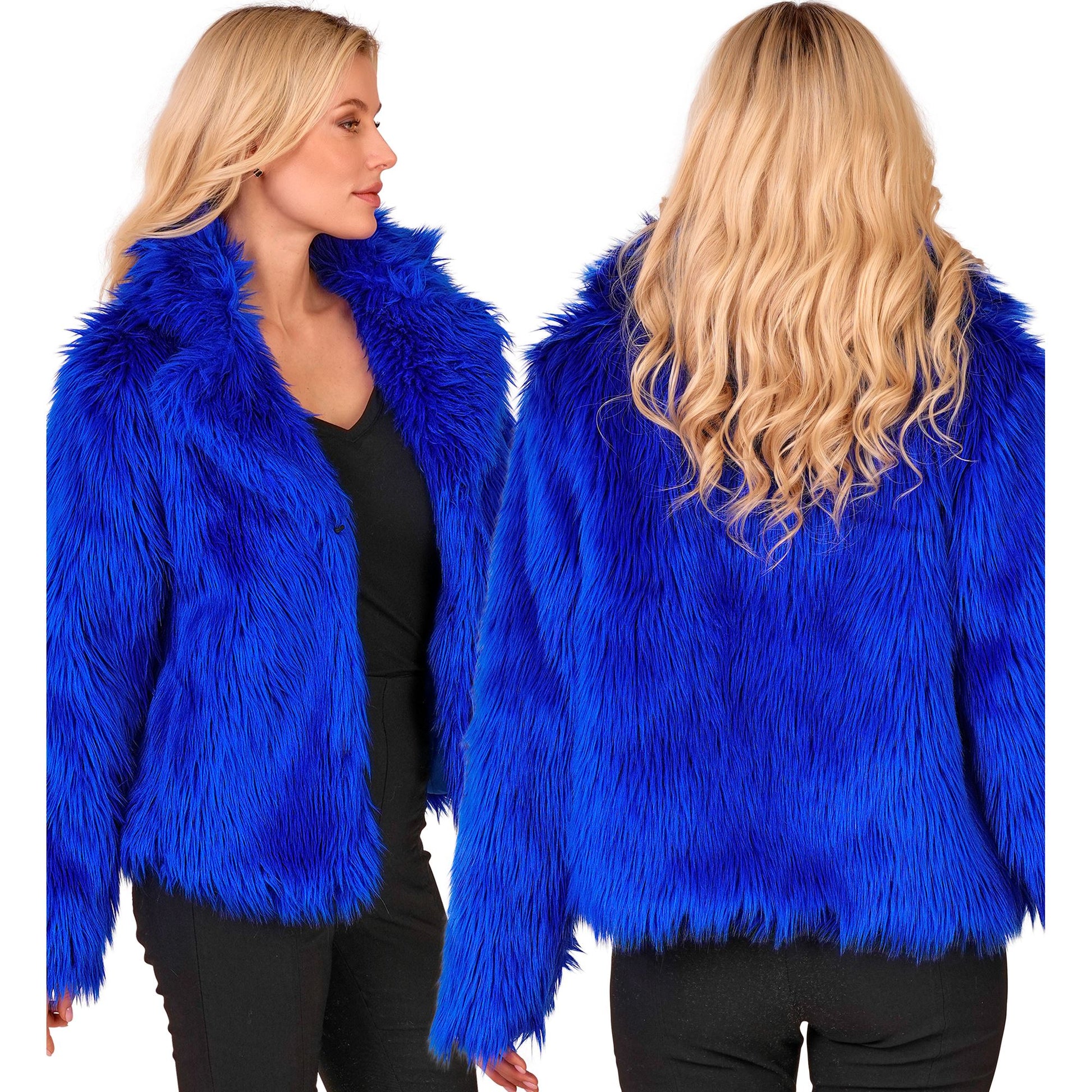 "BLAUE DAMEN PLÜSCHJACKE" – Detailansicht