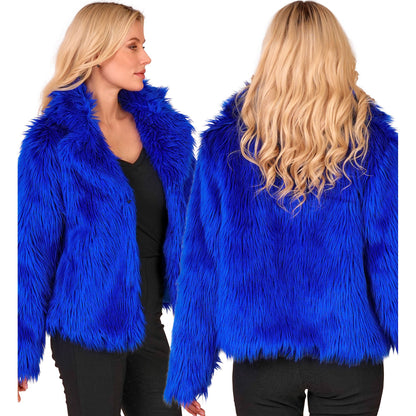 "BLAUE DAMEN PLÜSCHJACKE" – Detailansicht