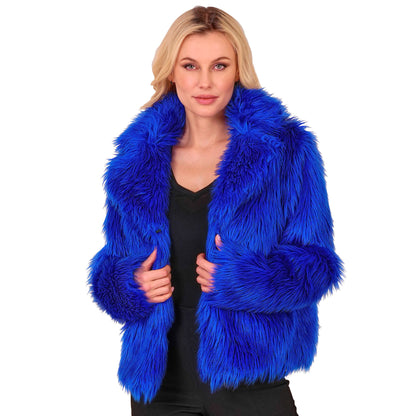 "BLAUE DAMEN PLÜSCHJACKE" – Ansicht 3
