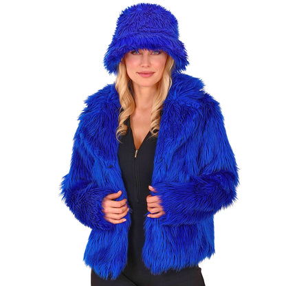 "BLAUE DAMEN PLÜSCHJACKE" – Ansicht 4