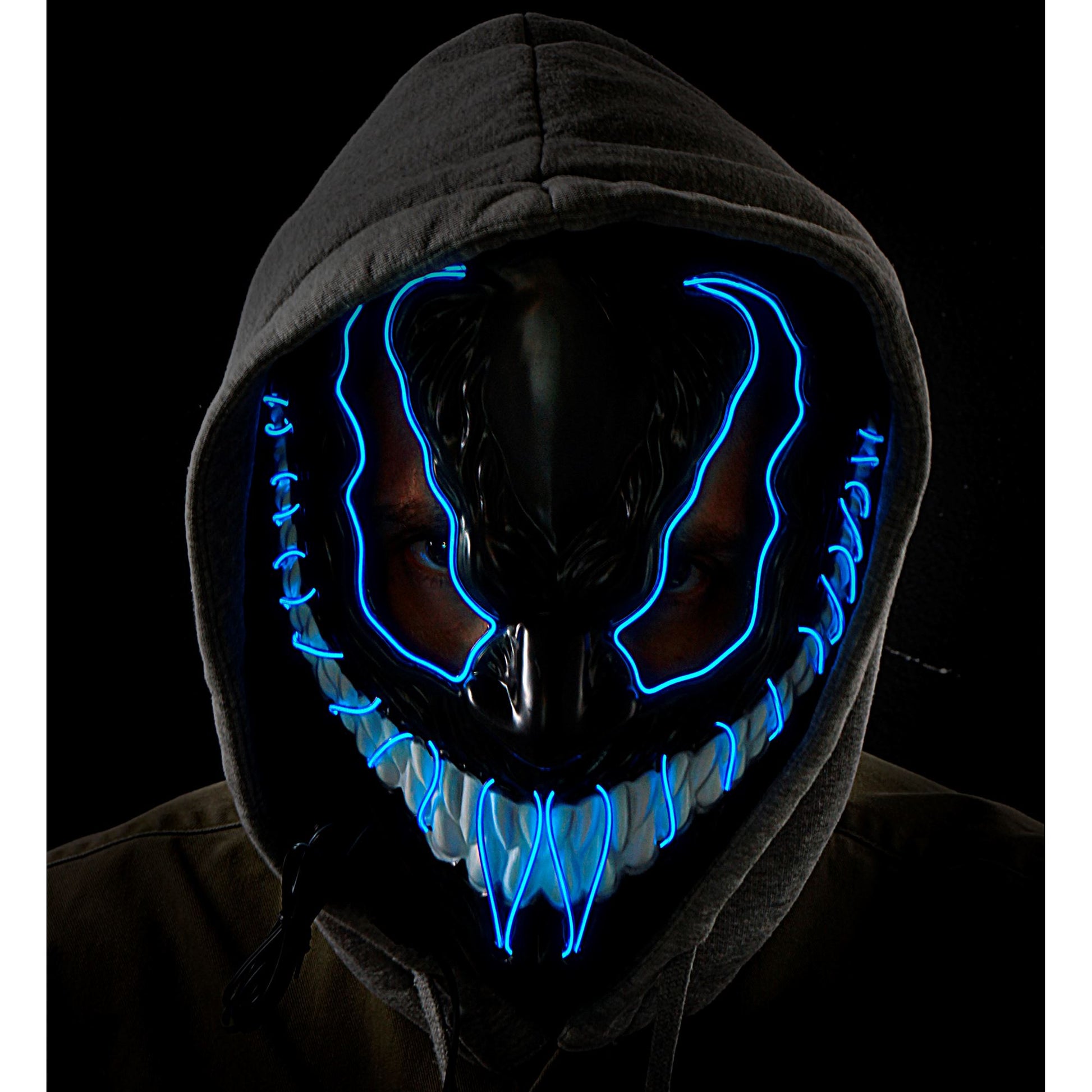 "BLAUE LED-MONSTERMASKE" – Detailansicht