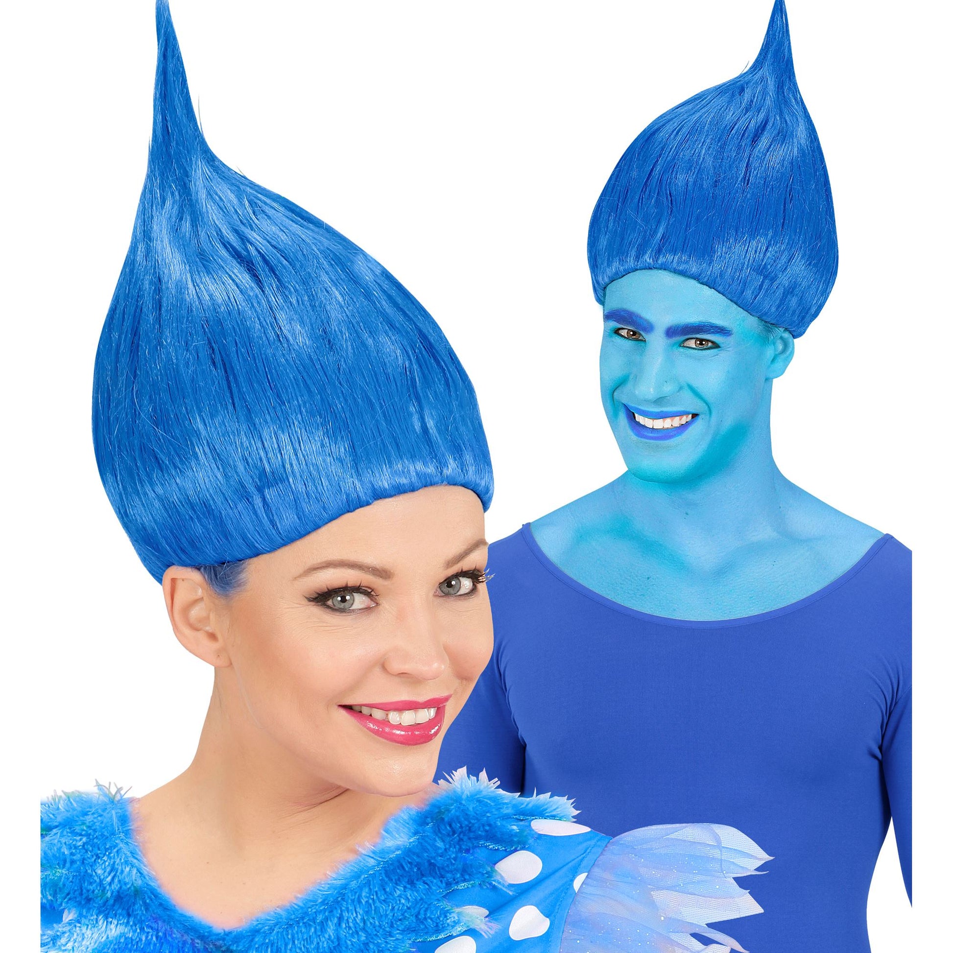 "BLAUE TROLLPERÜCKE" – Vorderansicht