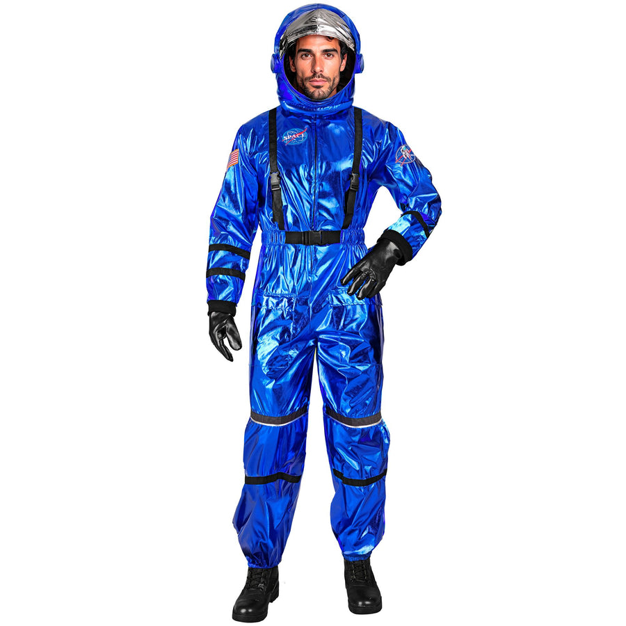 Widmann Blauer Astronaut Commander Kostüm mit Helm – Produktansicht