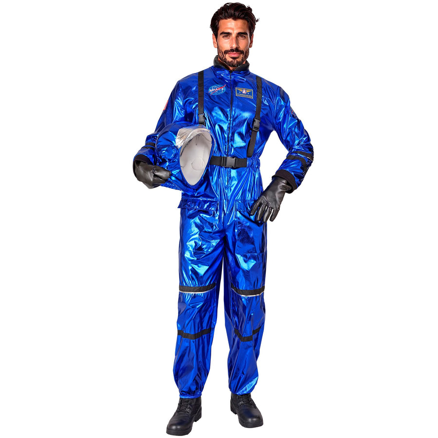 Widmann Blauer Astronaut Commander Kostüm mit Helm – Detailansicht