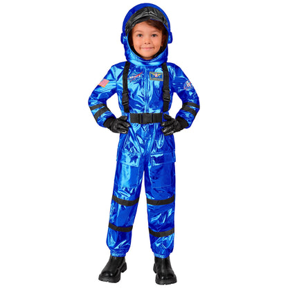 Widmann blauer Astronaut Overall mit Helm für Kinder – Detailansicht
