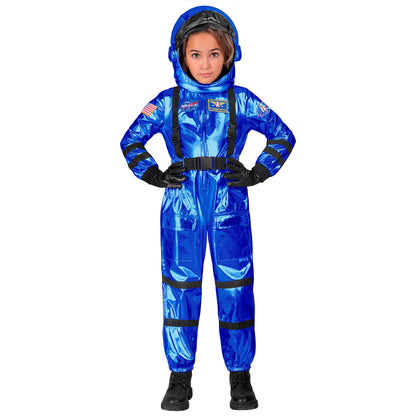 Widmann blauer Astronaut Overall mit Helm für Kinder – Seitenansicht