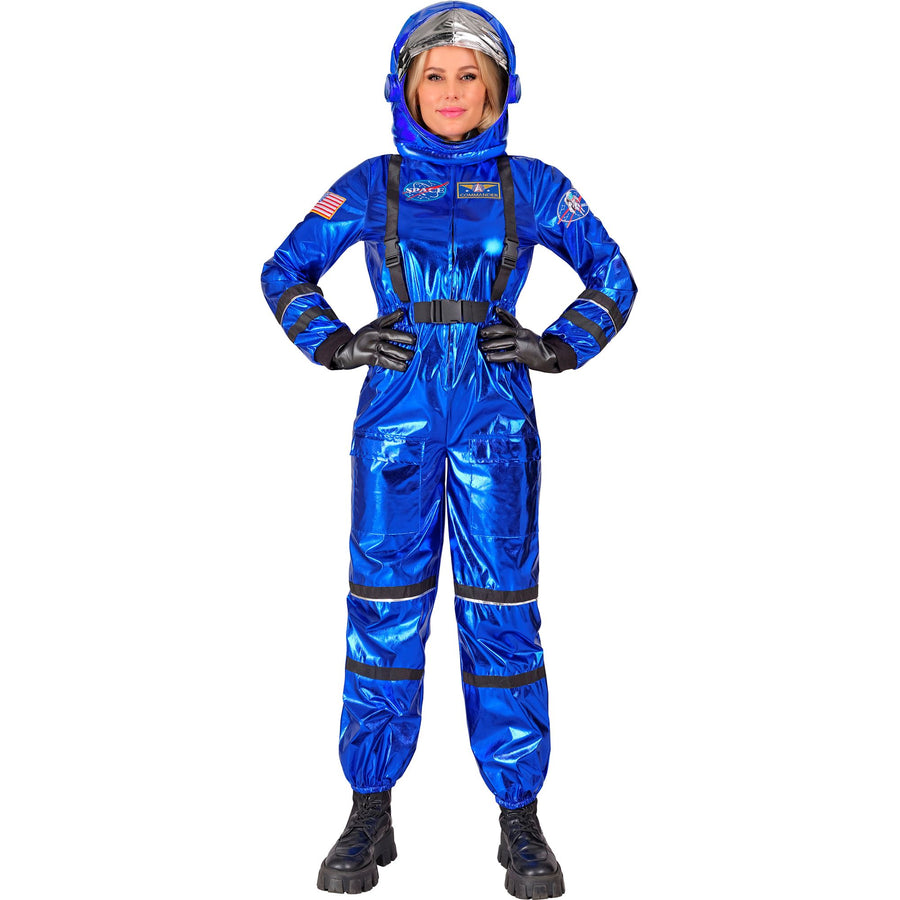 Widmann Blauer Astronaut Commander Kostüm mit Helm für Frauen – Produktansicht