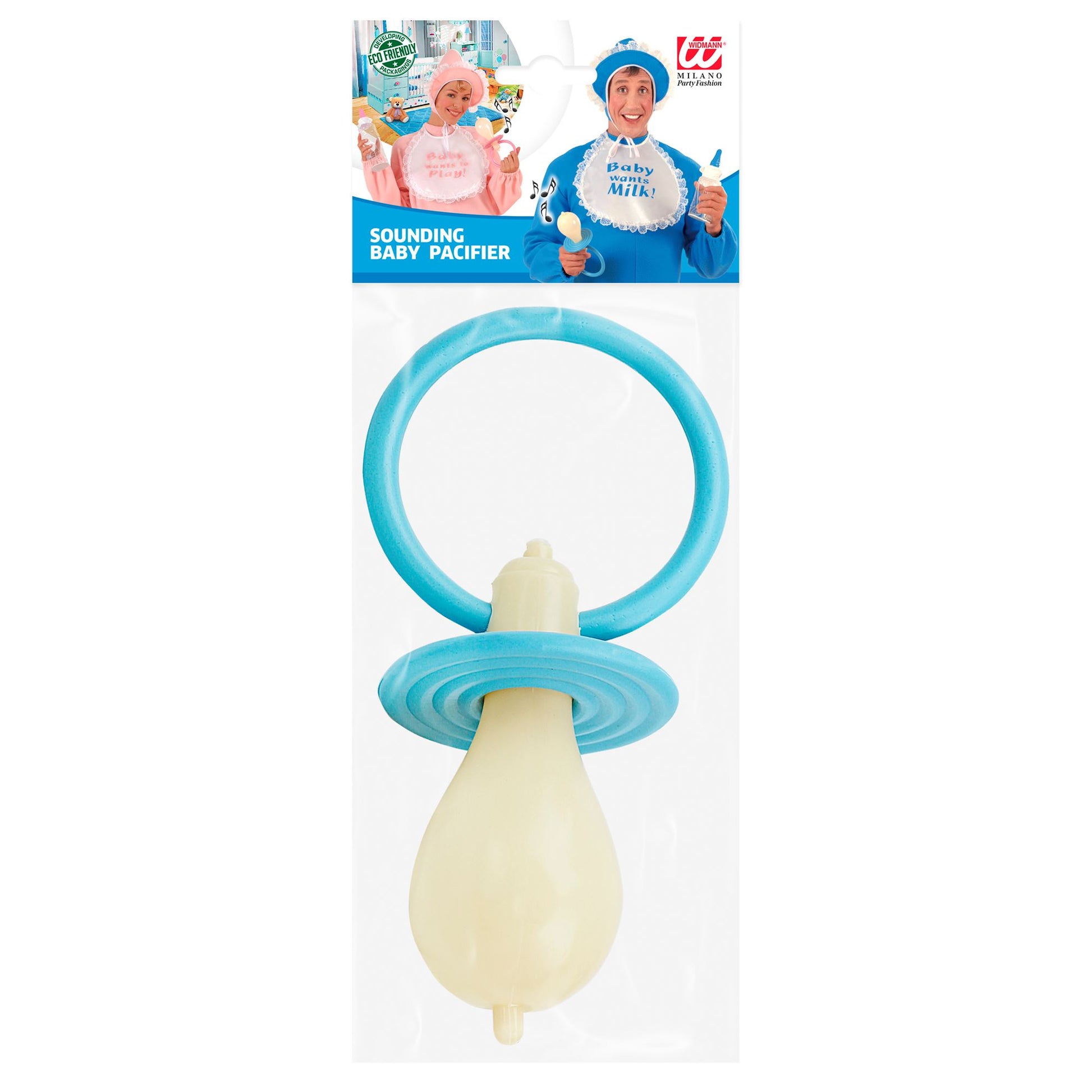 "BLAUER MAXISCHNULLER BABY MIT SOUND" 25 cm – Detailansicht