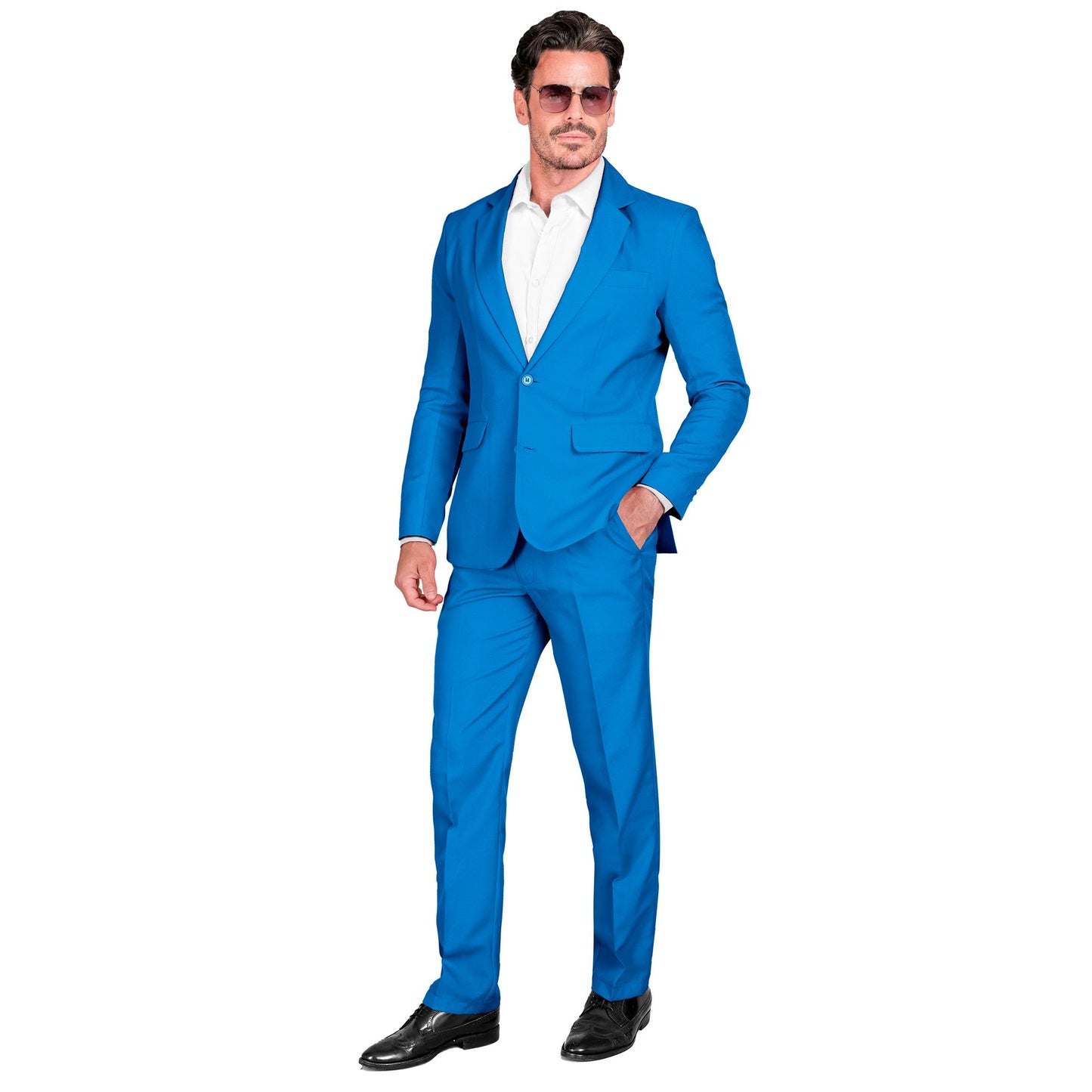"BLAUER PARTY FASHION ANZUG" (Jackett, Hose) – Vorderansicht
