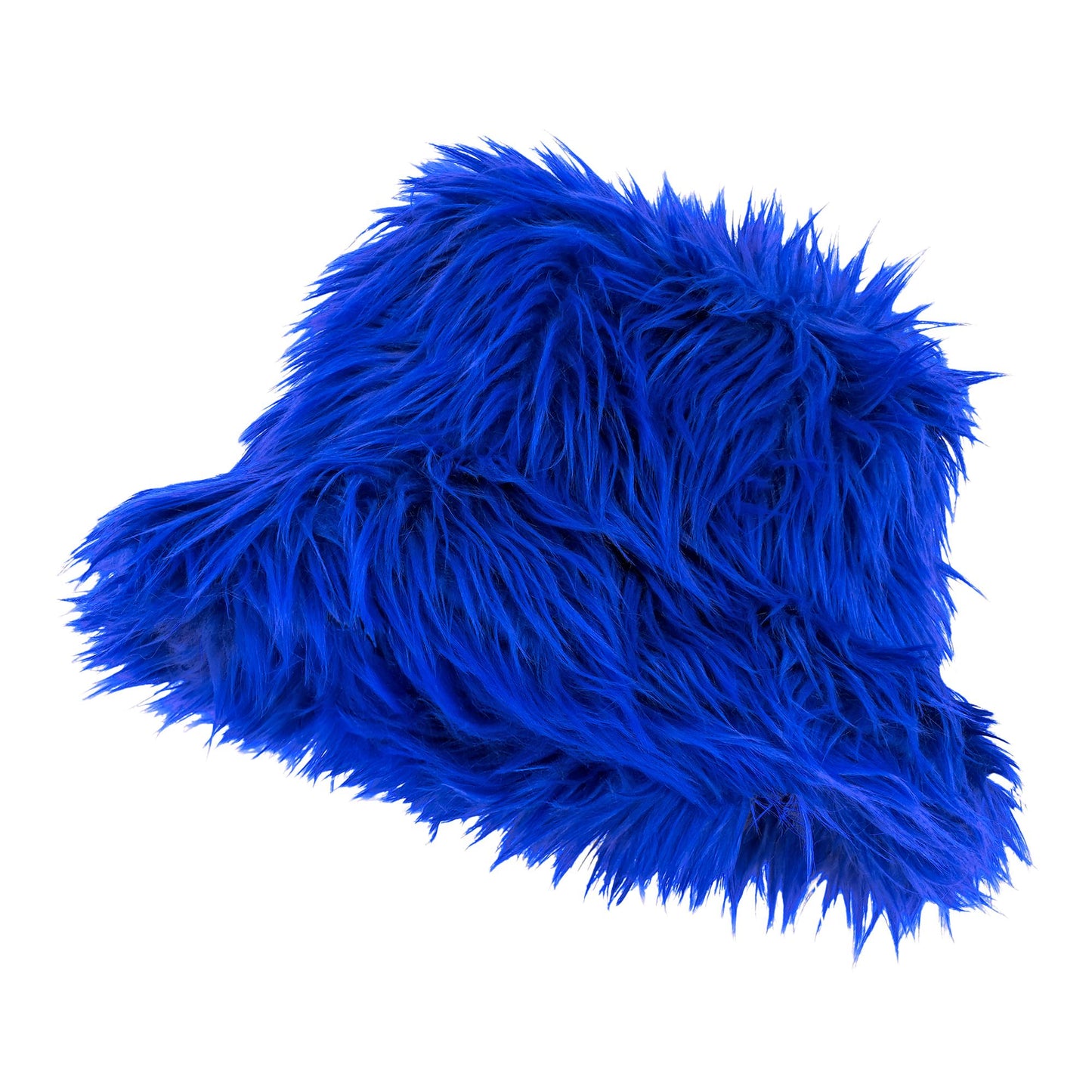 "BLAUER PLÜSCH ANGLERHUT" – Vorderansicht
