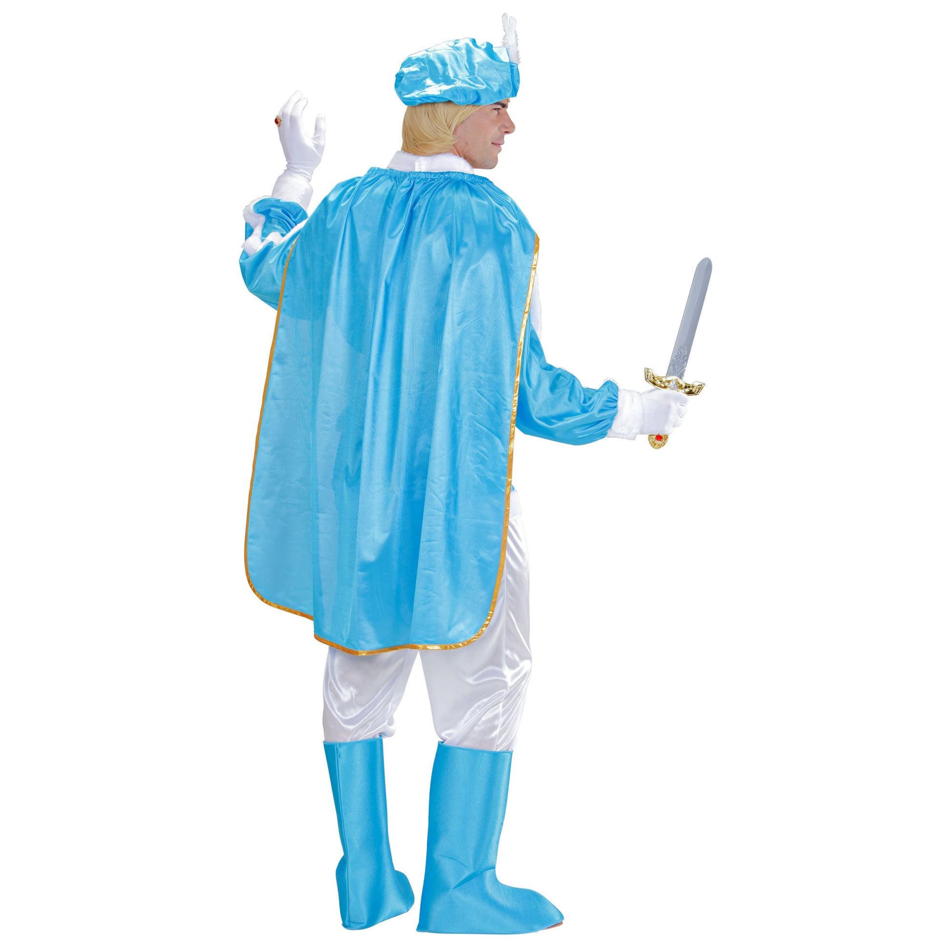 "BLAUER PRINZ" (Kasack, Hose, Gürtel mit Dolchhalfter, Stiefelüberzieher, Umhang, Hut mit Edelstein und Feder) – Ansicht 3