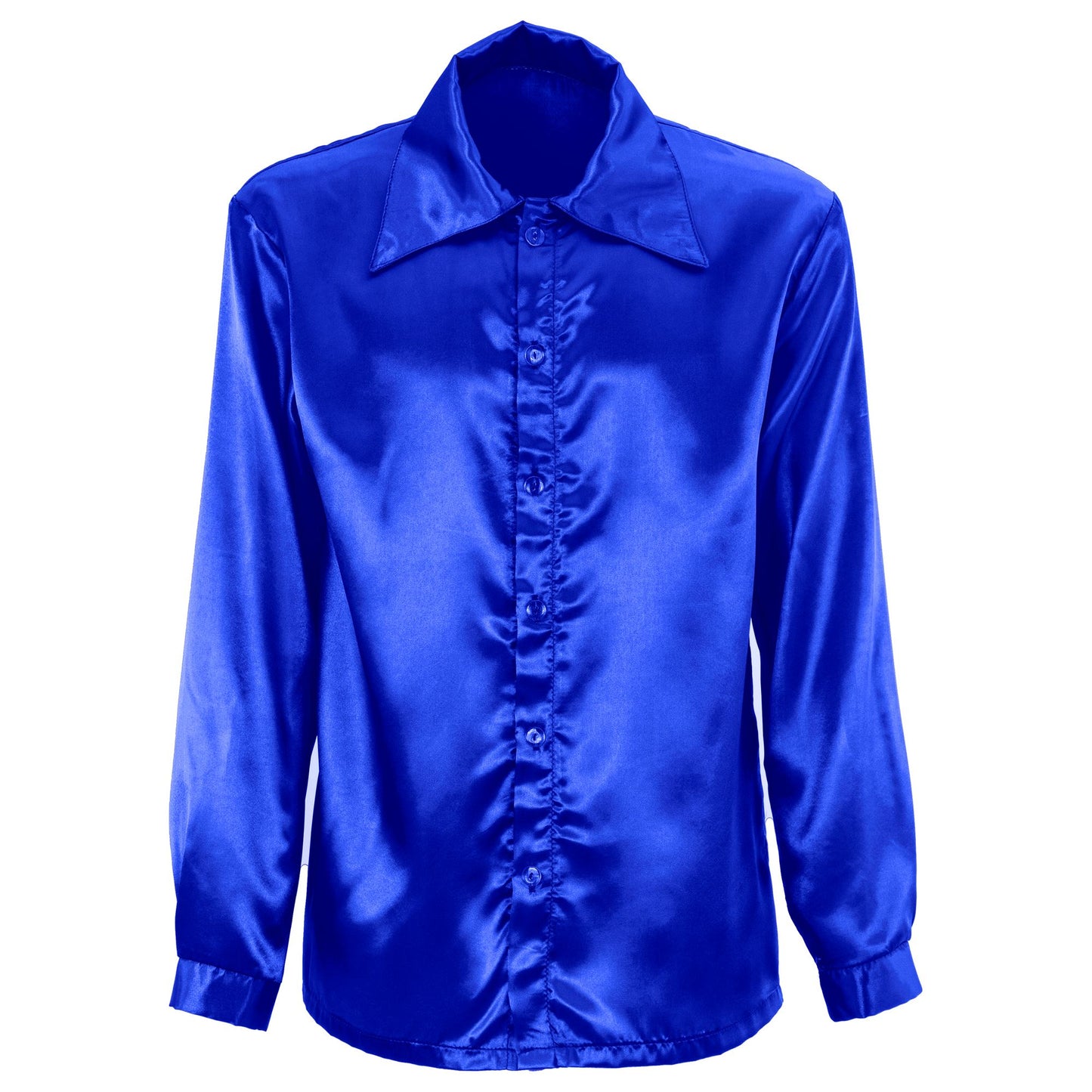 "BLAUES 70s DISCO HEMD" aus Satin – Ansicht 3