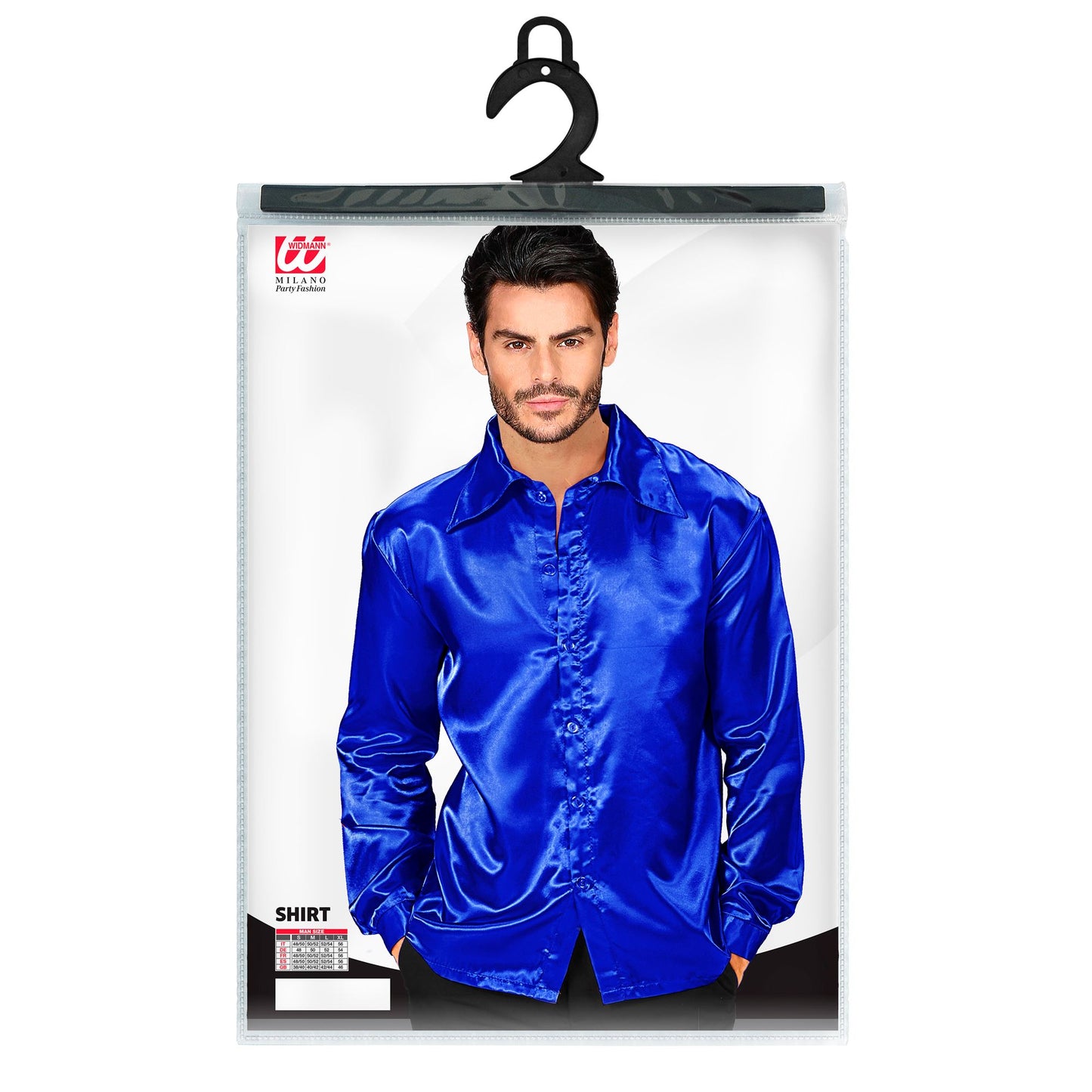 "BLAUES 70s DISCO HEMD" aus Satin – Ansicht 4