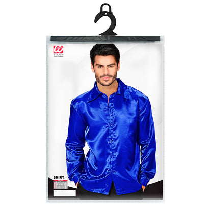 "BLAUES 70s DISCO HEMD" aus Satin – Ansicht 4
