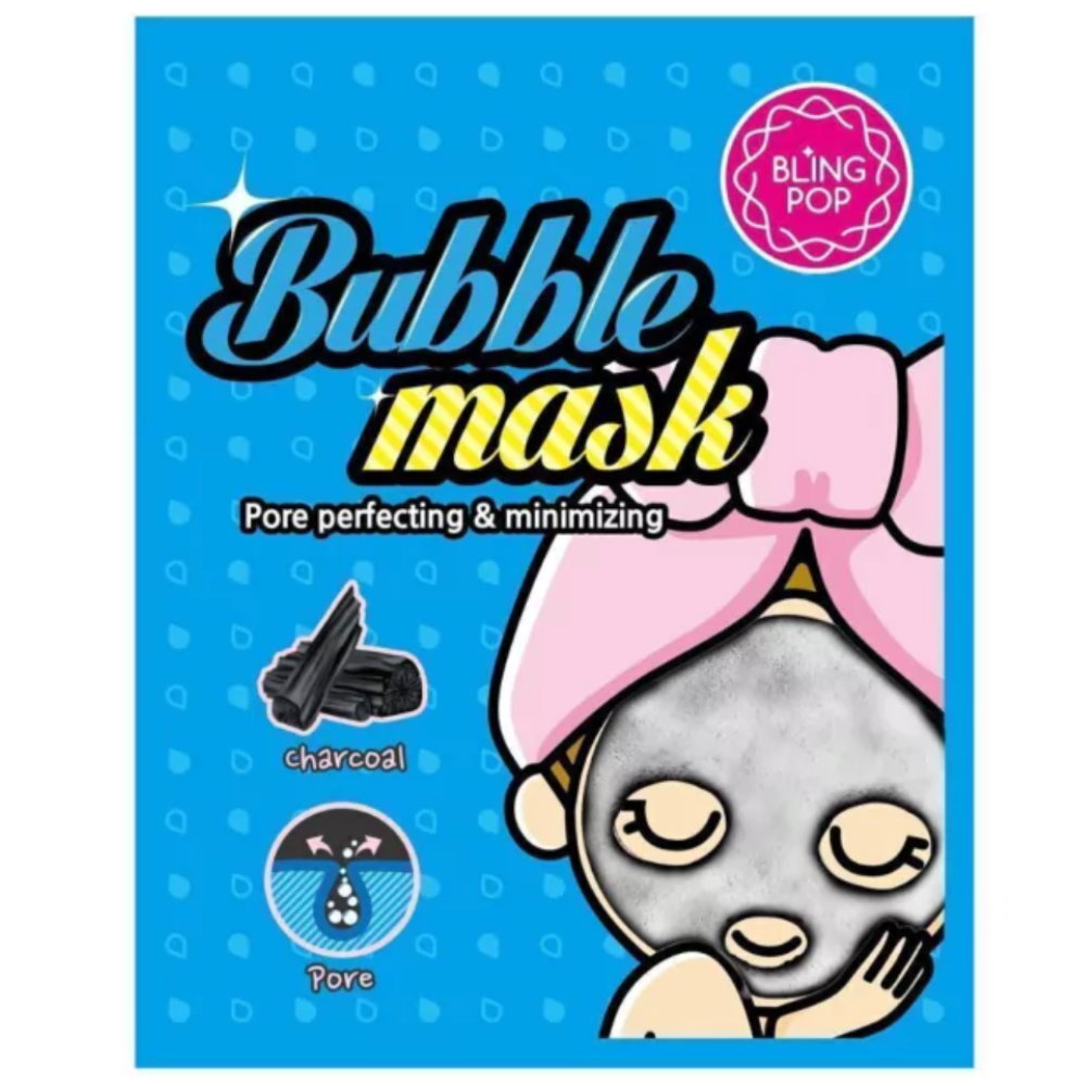 Blingpop, Blingpop, Charcoal, Pore Cleansing, Sheet Mask, For Face, 25 g