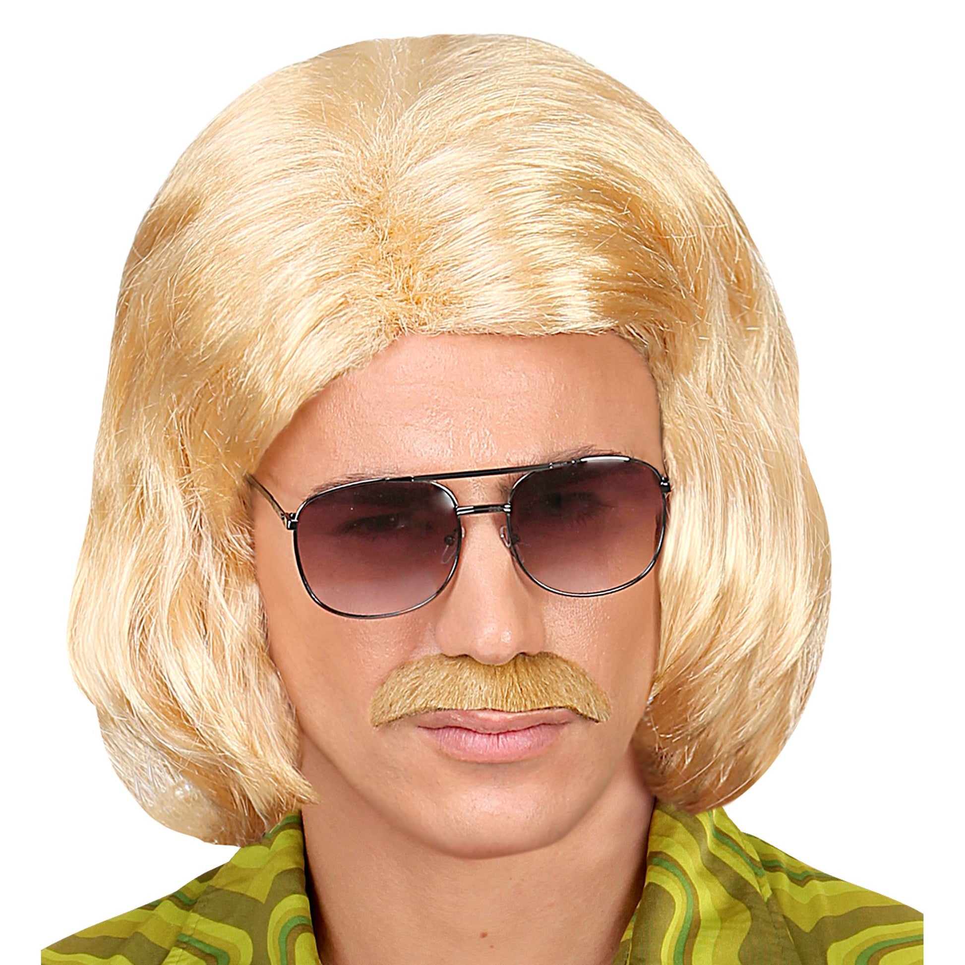 "BLONDE 70er JAHRE DANDY PERÜCKE MIT SCHNURRBART" in Box – Ansicht 3