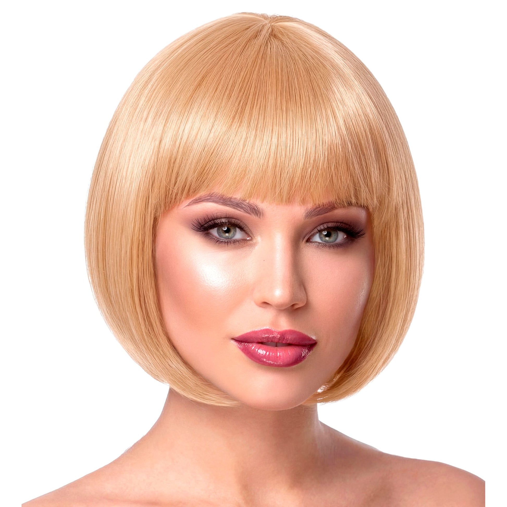 "BLONDE CHANEL PERÜCKE" in Polybag – Vorderansicht