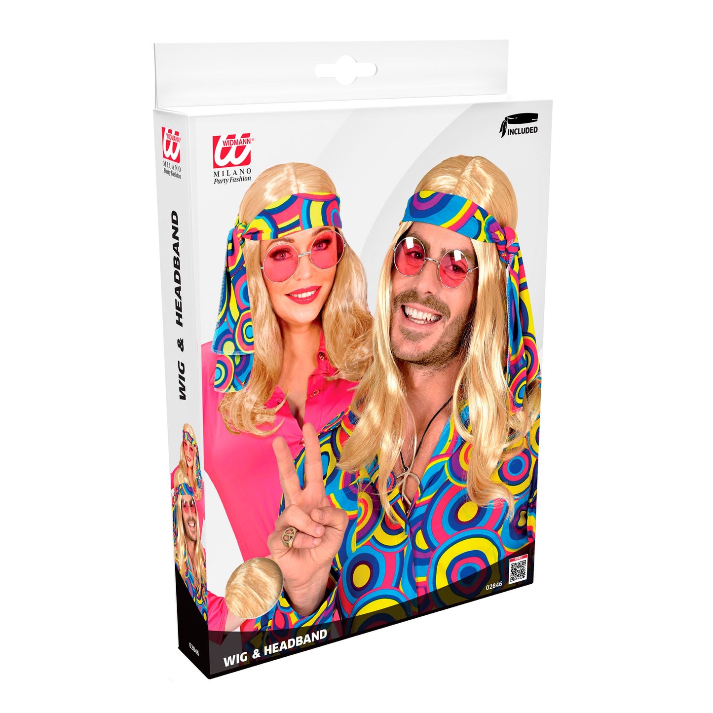 "BLONDE PERÜCKE 70ER JAHRE DISCO FEVER MIT STIRNBAND" in Box – Detailansicht