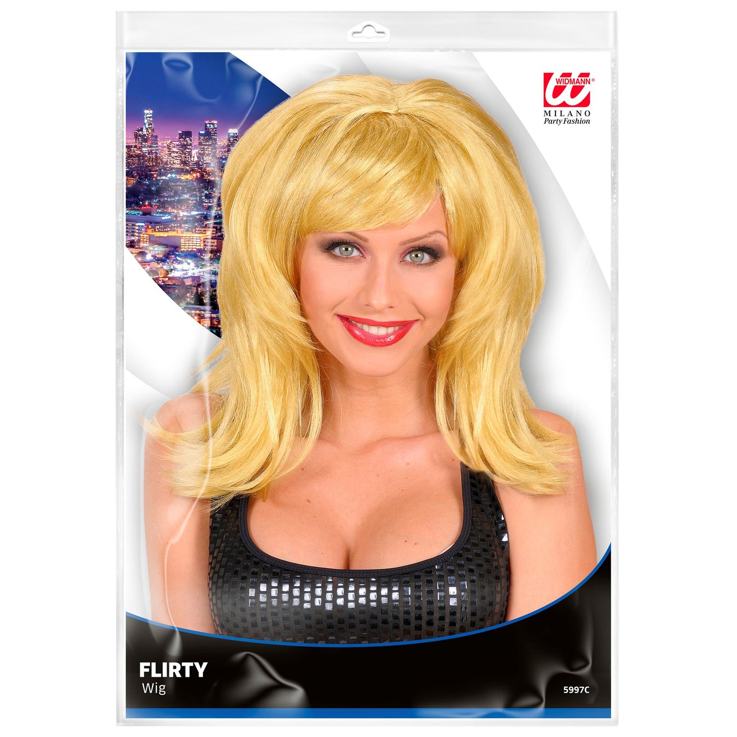 "BLONDE PERÜCKE FLIRTY" in Polybag – Detailansicht