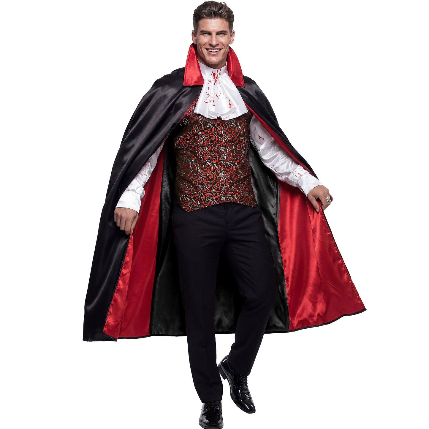 "BLOODY VAMPIRE" (Oberteil mit Weste und Jaobt, Umhang) – Vorderansicht