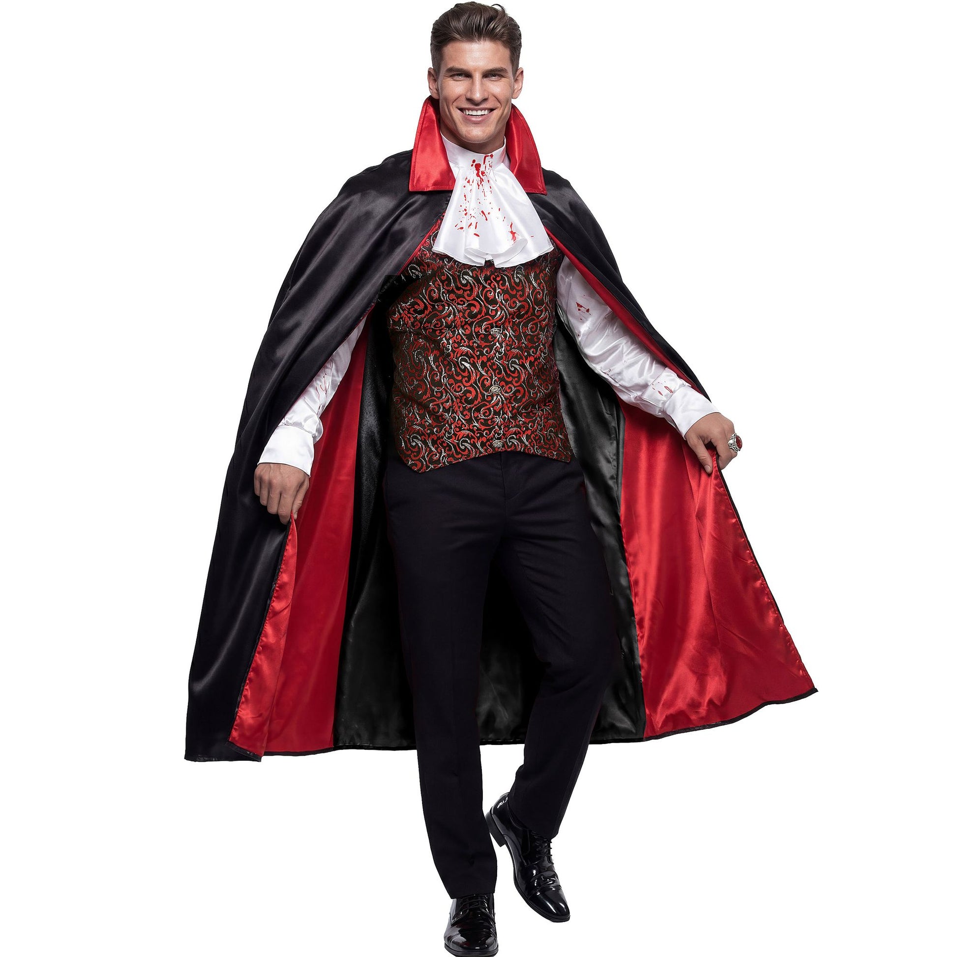 "BLOODY VAMPIRE" (Oberteil mit Weste und Jaobt, Umhang) – Vorderansicht