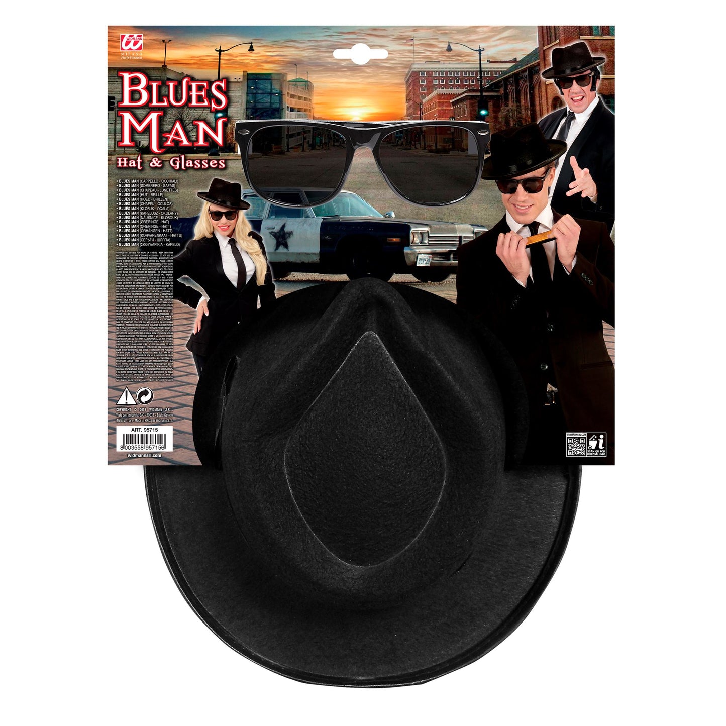 "BLUES MAN" (Hut, Brille) – Detailansicht
