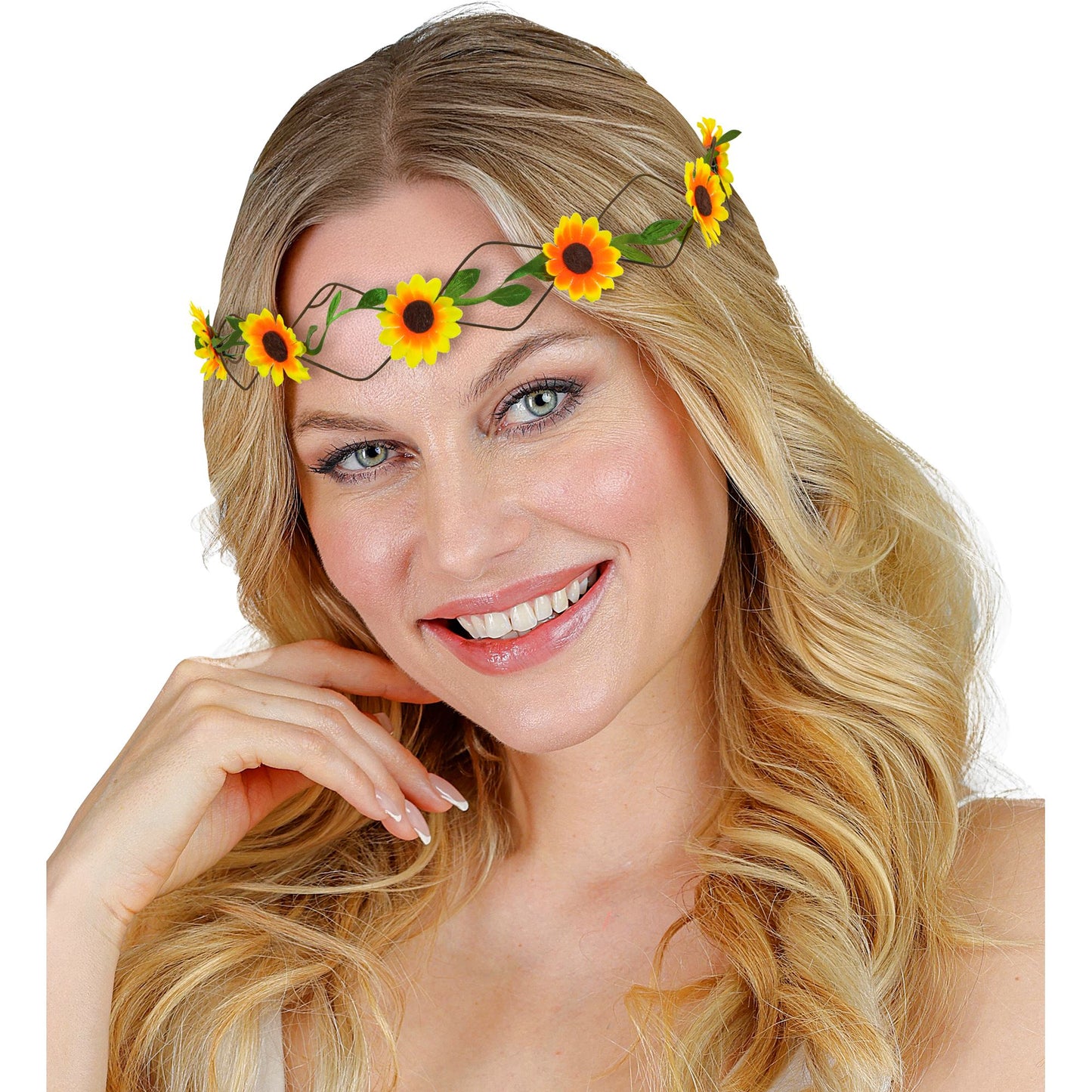 "BLUMENDIADEM MIT SONNENBLUMEN" – Detailansicht