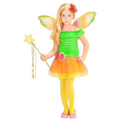"BLUMENFEE" (Kleid, Flügel, Haarband mit Blume) – Vorderansicht