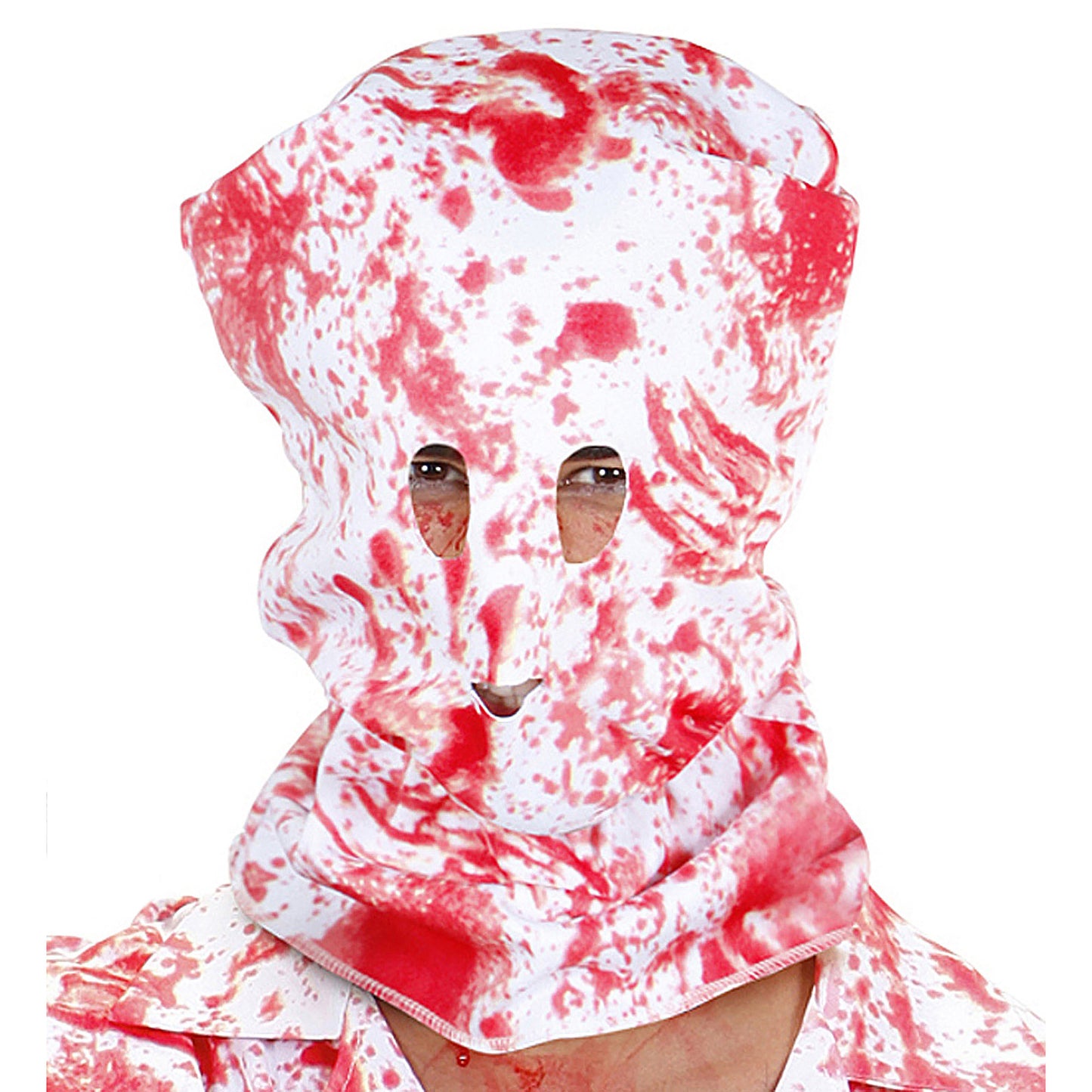 "BLUTIGE HORRORKAPUZENMASKE" – Vorderansicht