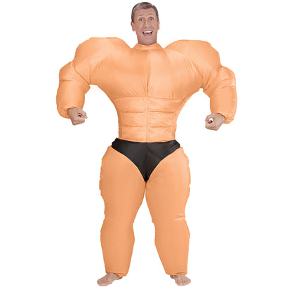 "BODYBUILDER" (aufblasbares Kostüm mit Gebläse) mit Batterie – Detailansicht