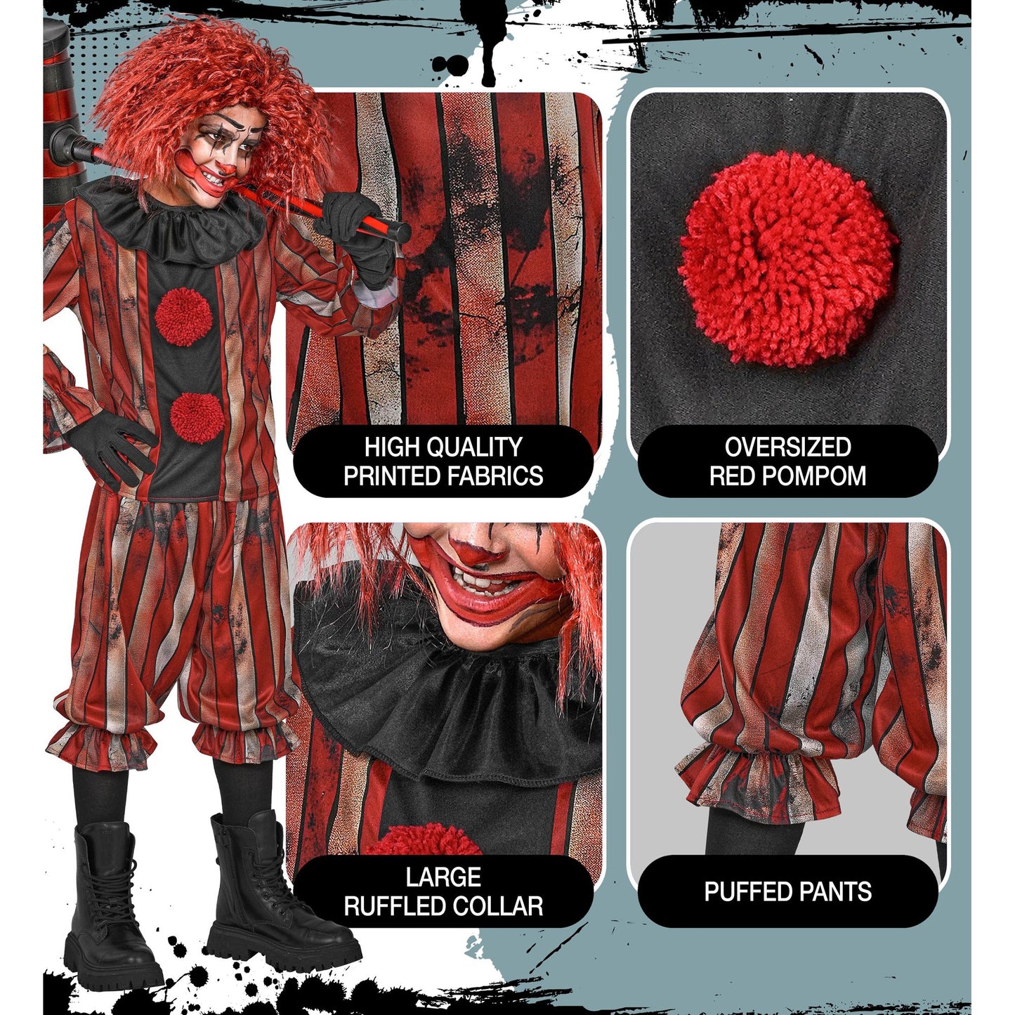 "BÖSER CLOWN" (Oberteil, Hose, Kragen) – Ansicht 7