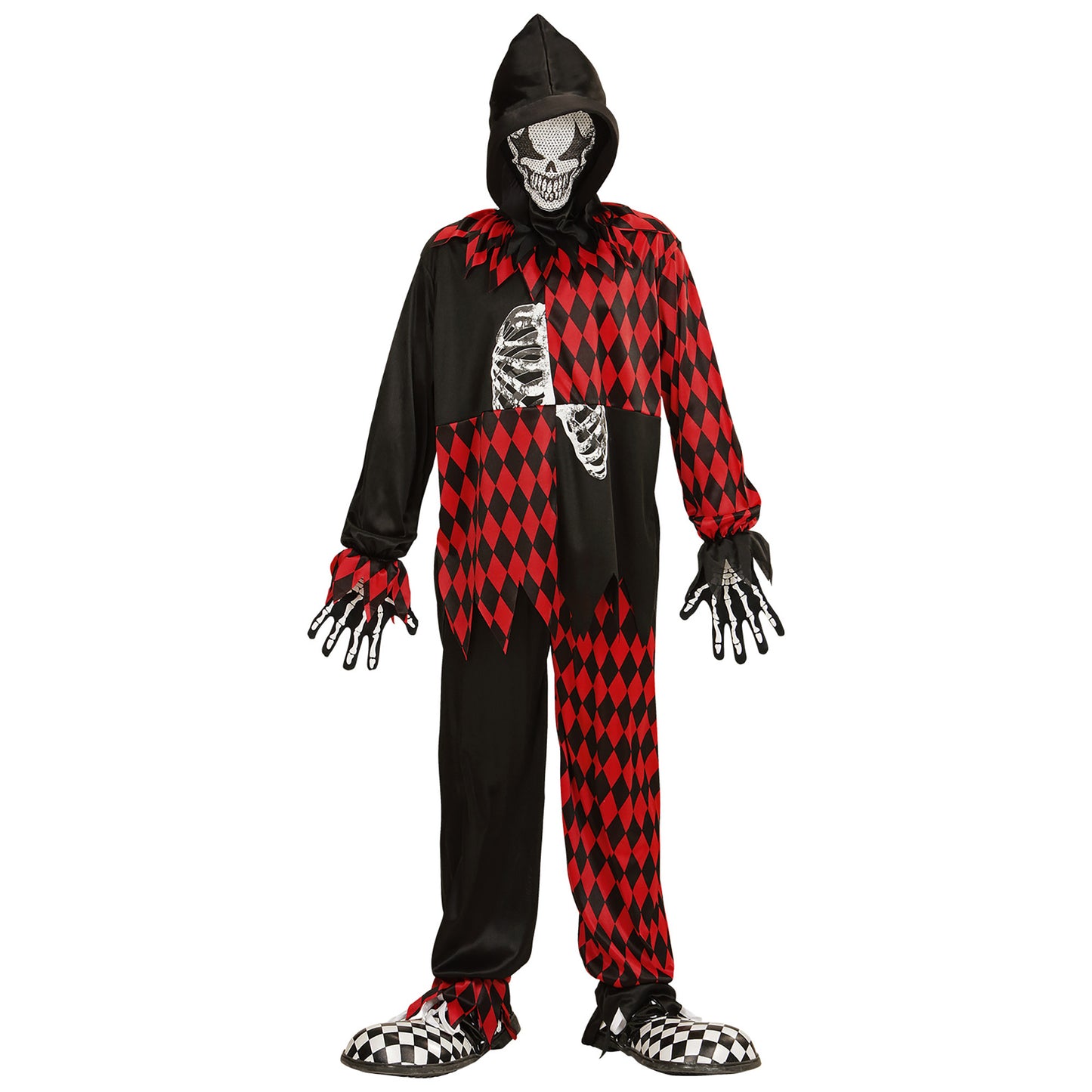 "BÖSER HOFNARR" (Oberteil, Hose, Maske mit Kapuze) – Ansicht 3