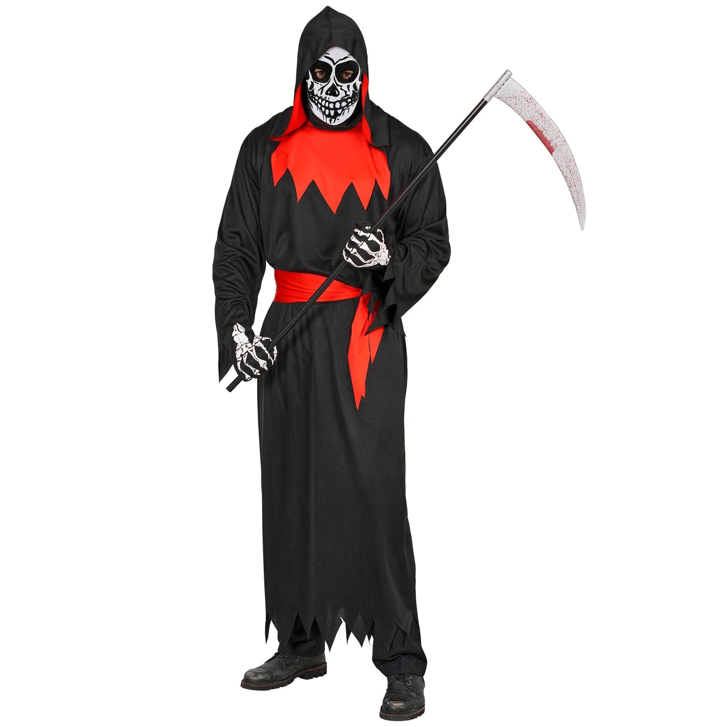 "BÖSES PHANTOM" (Robe mit Kapuze, Gürtel, Maske) – Vorderansicht