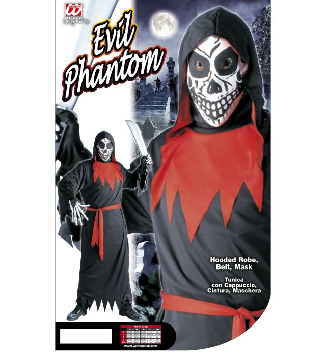 "BÖSES PHANTOM" (Robe mit Kapuze, Gürtel, Maske) – Ansicht 5