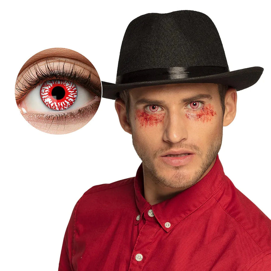 Boland Halloween Rote Blood Burst Kontaktlinsen – Wochenlinsen Plano - Fasnacht24.ch