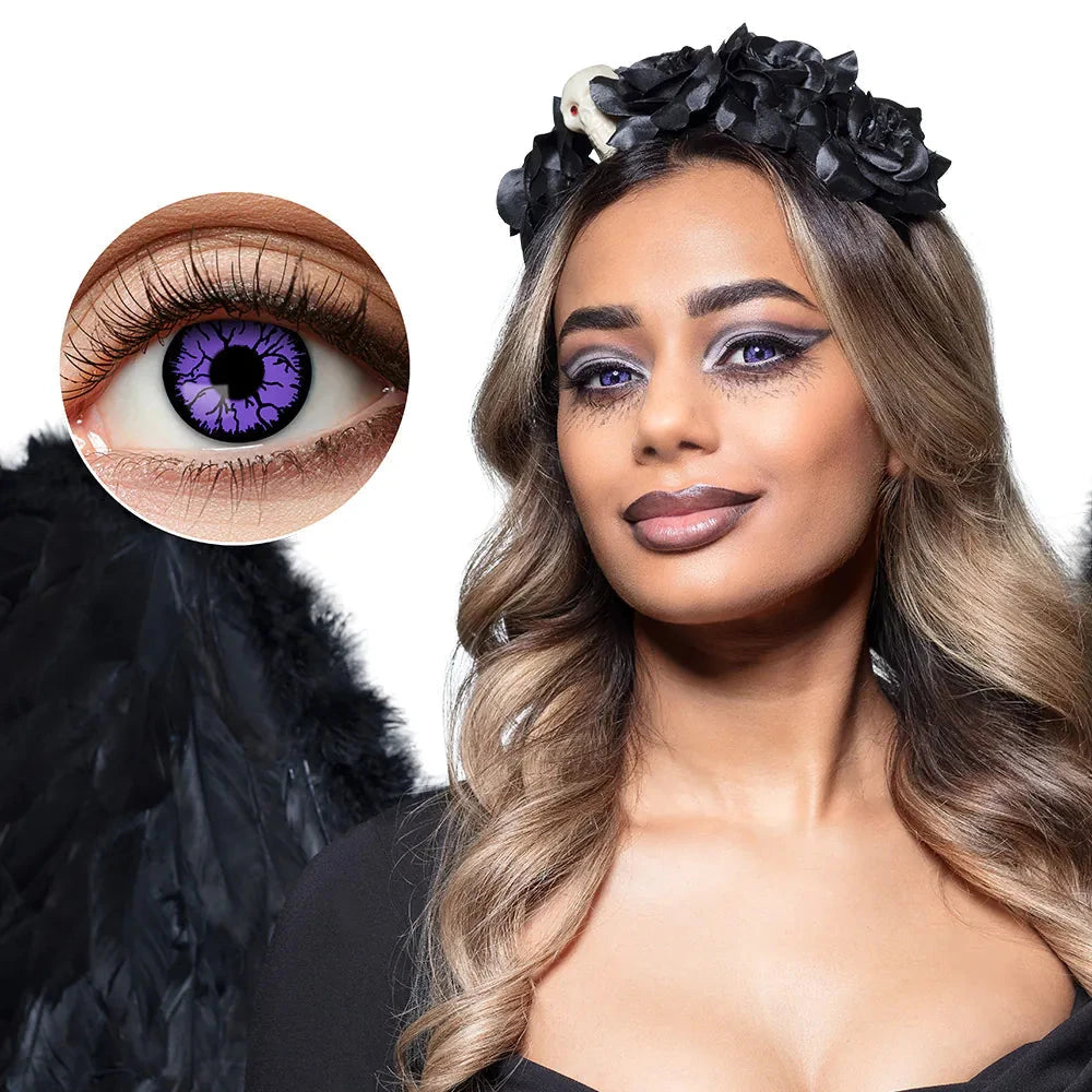 Schwarze Kontaktlinsen mit 14,5 mm Durchmesser für einen intensiven Party-Look.