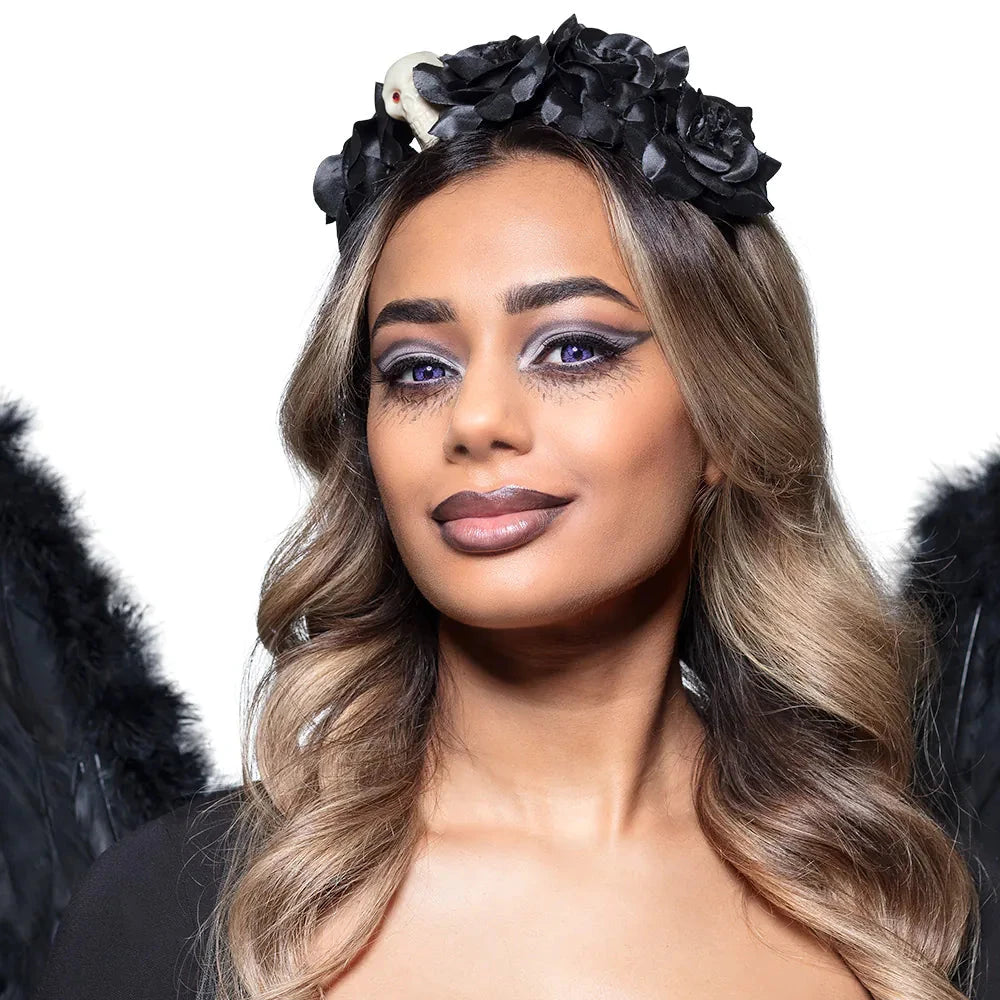 Schwarze Dark Angel Wochenkontaktlinsen ohne Stärke für intensiven Party-Look und Komfort