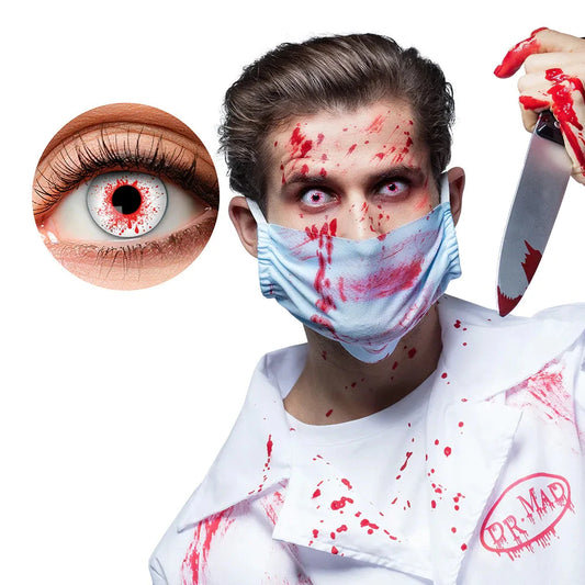 Boland Dr. Killer 7-Tage Kontaktlinsen in undurchsichtigem Design für Cosplay und Halloween