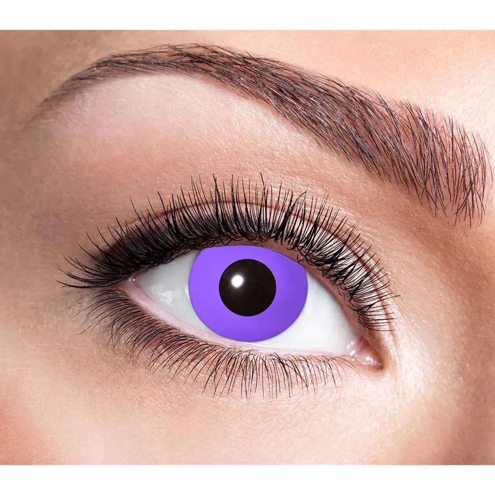 Schwarz-lila Gothic Kontaktlinsen mit hoher Deckkraft für 7 Tage wiederverwendbar.