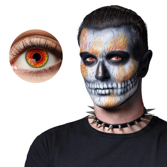 Zwei kräftig hellblaue Kontaktlinsen für ein leuchtendes Auge, 1-Woche Tragedauer.