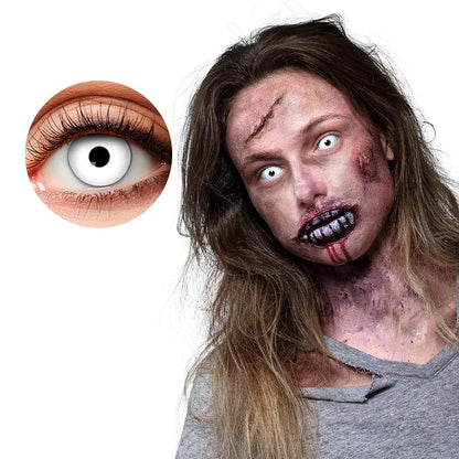 Zombie Kontaktlinsen – Creepy Weiß Wochenlinsen - Fasnacht24.ch