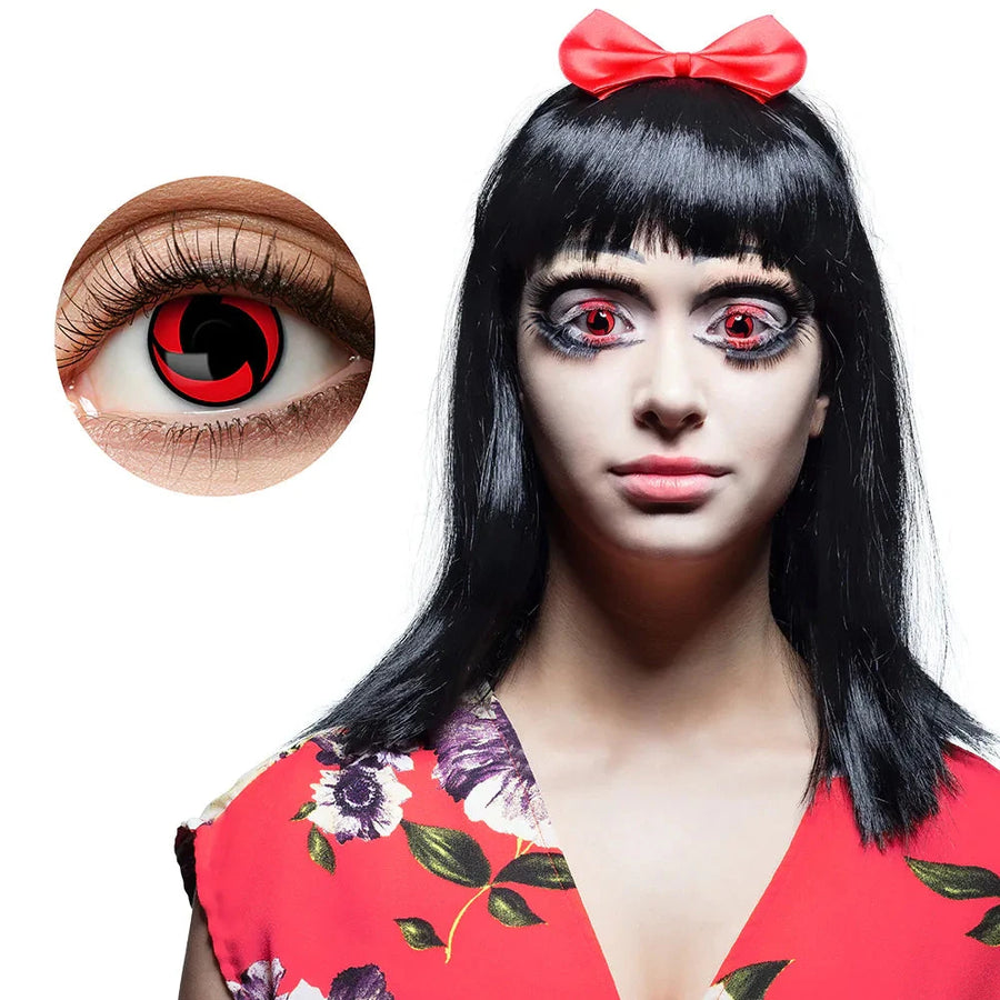 Boland Mangekyou Kontaktlinsen – Rot-Schwarz 1-Woche Cosplay Linsen - Fasnacht24.ch