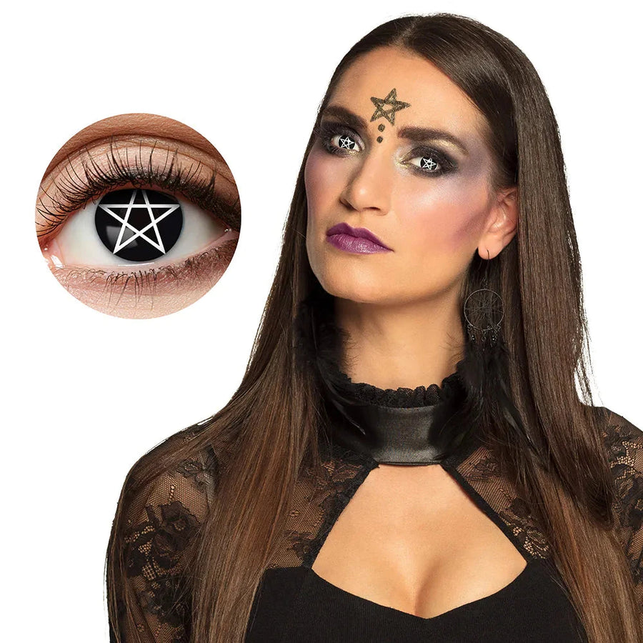 Boland Pentagramm Kontaktlinsen – Wiederverwendbare Schwarze Linsen 7 Tage - Fasnacht24.ch